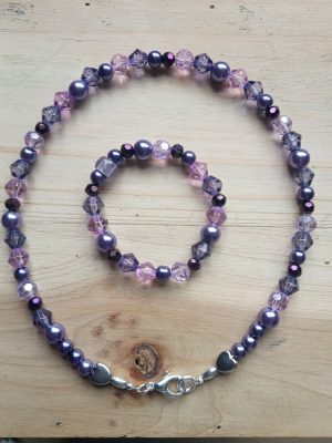 Purple Joy Bracelet and Necklace set